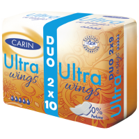 Гігієнічні прокладки Carin Ultra 0% perfume 5 крапель, 20 шт