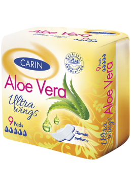 Гигиенические прокладки Carin Ultra Aloe Vera 5 капель, 9 шт