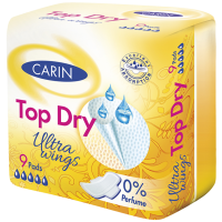 Гігієнічні прокладки Carin Top Dry 0% perfume, 9 шт
