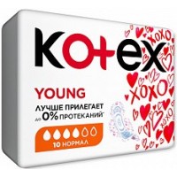 Прокладки Kotex Young Normal 4 капли 10шт.