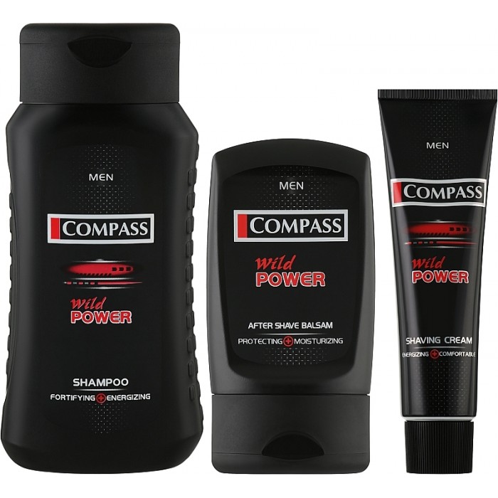 Набір чоловічий Compass Wild power (шампунь+крем для гоління+бальзам після гоління) (700358) - 
