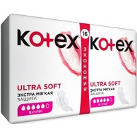 Прокладки Кotex Ultra Soft Super Duo 5 крапель, 16 шт