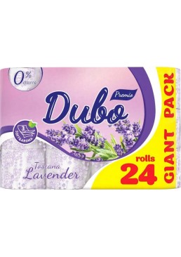 Туалетная бумага Диво Premio Toscana Lavender с фиолетовым окрасом 3 слоя, 24 рулона