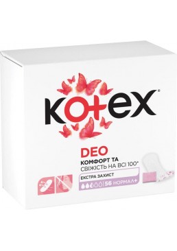 Ежедневные гигиенические прокладки Kotex Normal+ Plus Deo, 56 шт