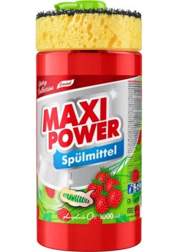 Средство для мытья посуды Maxi Power Земляника, 1 л