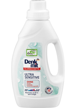 Гіпоалергенний гель для прання Denkmit Ultra Sensitive для кольорових тканин, 750 мл (13 прань)