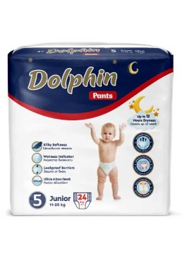 Подгузники-трусики детские Dolphin 5 junior (11-25 кг), 24 шт