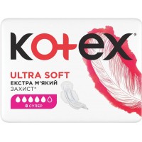 Гігієнічні прокладки Кotex Ultra Soft Super, 8 шт