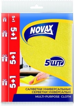 Серветки для прибирання Novax універсальні, 5+1 шт