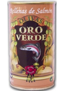 Оливки зеленые Olivas Oro Verde без косточки фаршированные лососем, 350 г