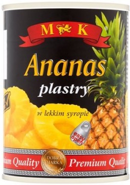 Консервированный ананас M&K слайсы, 565 г
