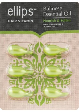 Вітаміни для волосся Ellips Bali Nourish Живлення та пом'якшення Балі з маслом плюмерії та жасмину, 6 шт