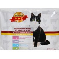 Корм для кошек M&K с говядиной в соусе, 4х100 г