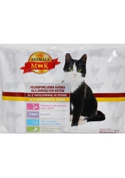 Корм для кошек M&K с говядиной в соусе, 4х100 г