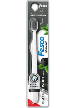 Зубная щетка Fesco Black & White Soft, 1 шт