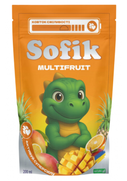 Напиток соковый Sofik Multifruit со вкусом манго, безалкогольный, негазированный, 200 мл