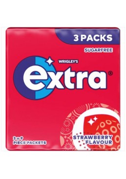 Жувальні гумки Extra Strawberry, 3х12.6 г