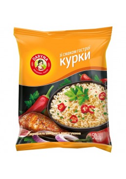 Вермишель быстрого приготовления Daryna со вкусом острой курицы, 50 г