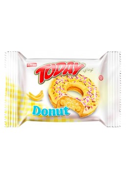 Пончик бисквитный банановый Elvan TODAY DONUT BANANA, 50 г