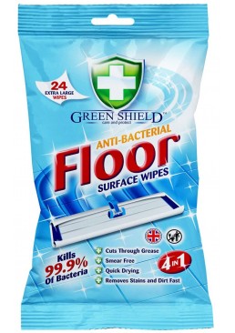 Антибактеріальні серветки Green Shield для підлоги, 24 шт