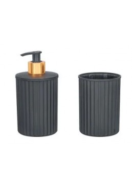 Набор для ванной комнаты Elif Plastik Nostalgia UN577, 2 предмета (антрацит)