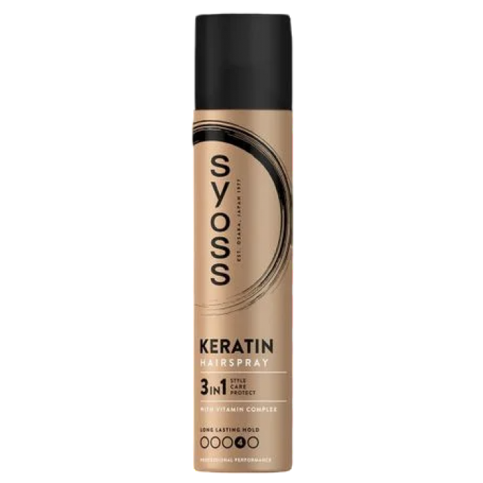 Лак для волос Syoss Keratin Hairspray фиксация 4 (экстрасильная), 300 мл - 