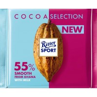 Шоколад Ritter Sport молочный с увеличенным содержанием какао 55%, 100 г