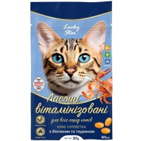 Лакомство витаминизированное для кошек Lucky Star с крабом и креветкой, 30 г 