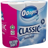 Туалетная бумага Ooops! Classic Sensitive 3 слоя, 140 отрывов, 4 шт 