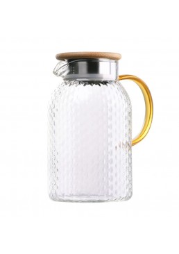 Глечик Ardesto Dew AR2615BPG з бамбуковою кришкою, 1,5 л 