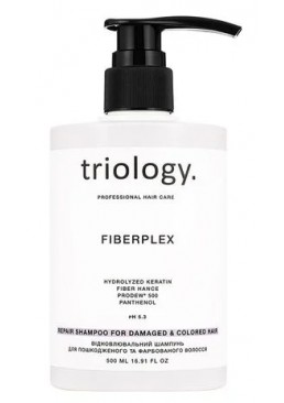 Восстанавливающий шампунь triology. Fiberplex для поврежденных и окрашенных волос, 500 мл