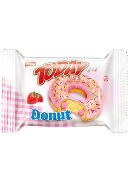 Пончик бісквітний полуничний Elvan TODAY DONUT STRAWBERRY, 50 г