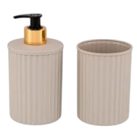 Набор для ванной комнаты Elif Plastik Nostalgia UN577, 2 предмета (какао)