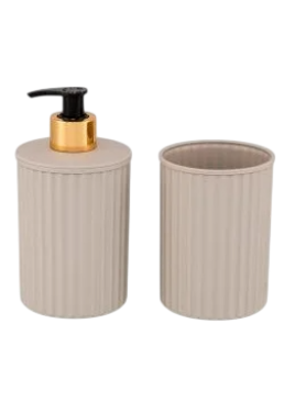 Набор для ванной комнаты Elif Plastik Nostalgia UN577, 2 предмета (какао)