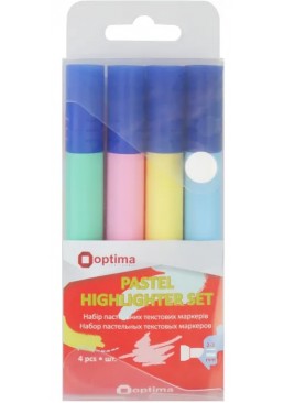 Набор текстовых маркеров Optima, 4 шт
