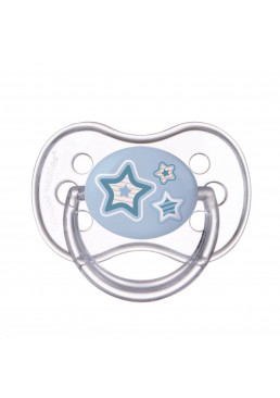 Силиконовая симметричная пустышка Canpol babies Newborn baby, 6–18 мес. (голубая)