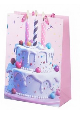 Пакет подарочный «Праздничный торт», 26х32х10 см (в ассортименте)