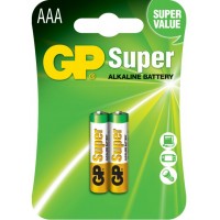 Щелочные батарейки GP Super Alkaline AAA 1.5V 24A-U2 LR03, 2 шт