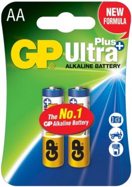 Лужні батарейки GP Ultra Plus Alkaline AA 1.5V 15AUP-U2 LR6, 2 шт