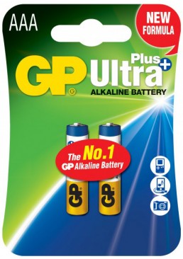 Лужні батарейки GP Ultra Plus Alkaline AAA 1.5V 24AUP-U2 LR03, 2 шт