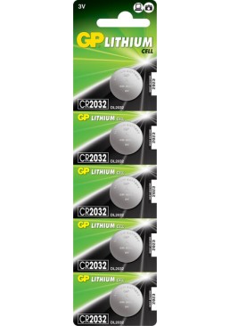 Батарейка GP Lithium Button Cell CR2032-8U5 літієва, 5 шт