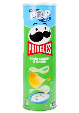 Чіпси Pringles Sour Cream & Onion Сметана-цибуля, 165 г