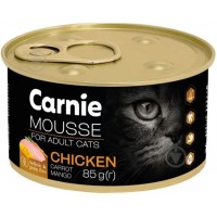 Влажный корм для взрослых кошек Carnie: мясной мусс с курицей, манго и морковью, 85 г