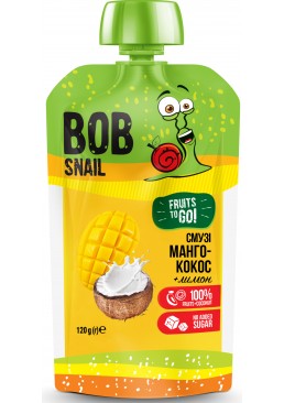 Пюре фруктовое Bob Snail Манго-Кокос пастеризованное, 120 г