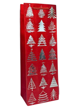 Подарунковий пакет "Подарунки та ялинки", 12х38х9 см