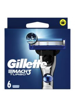 Сменные картриджи для бритья (лезвия) мужские Gillette Mach3 Turbo, 6 шт