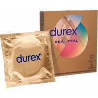 Презервативы из синтетического латекса с силиконовой смазкой Durex Real Feel (натуральные ощущения), 3 шт