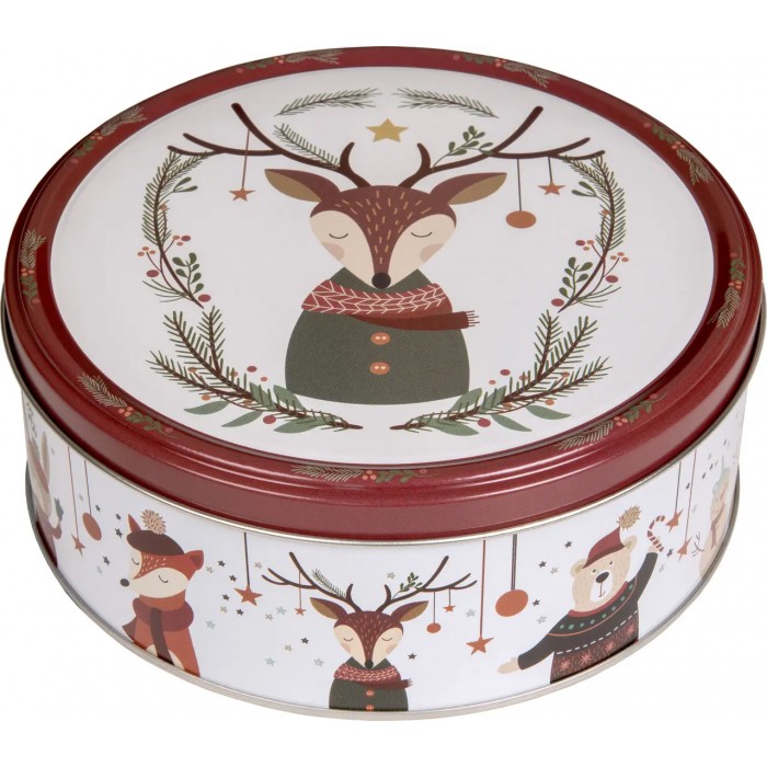 Печенье датское песочное Рождественская банка Зверушки, 150 г - 