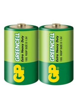 Батарейка GP GREENCELL 1.5V сольова 15G-S2, R20, D (2шт.)