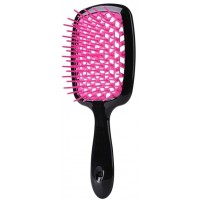 Расческа для волос продувная Super Brush Черно-розовая, 20 см